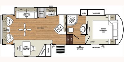 2019 Forest River Sandpiper HT 2850RL floorplan