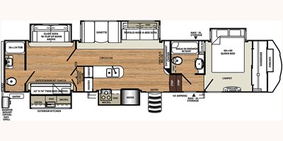 2019 Forest River Sandpiper 381RBOK floorplan