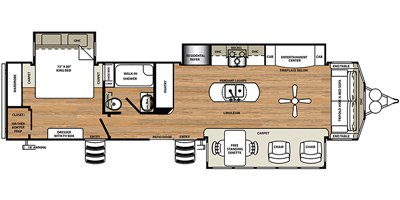 2019 Forest River Sierra Destination 401FLX floorplan