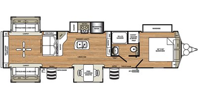 2019 Forest River Sierra Destination 403RD floorplan