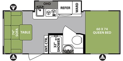 2019 Forest River r-pod RP-189 floorplan