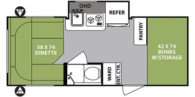 2019 Forest River r-pod RP-176 floorplan