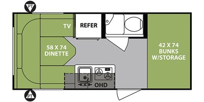 2019 Forest River r-pod RP-172 floorplan