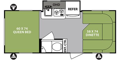 2019 Forest River r-pod RP-178 floorplan