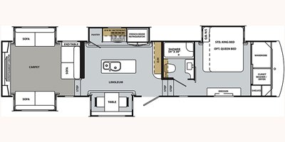 2019 Forest River Cardinal Luxury 3950TZX floorplan