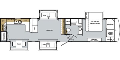 2019 Forest River Cardinal Luxury 3750BKX floorplan