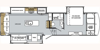 2019 Forest River Cardinal Luxury 3350RLX floorplan