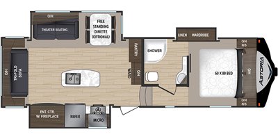 2019 Dutchmen Aerolite Astoria 2953RLF floorplan