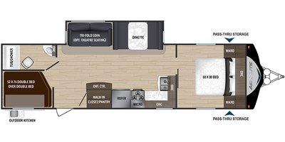 2019 Dutchmen Aerolite 2923BH floorplan