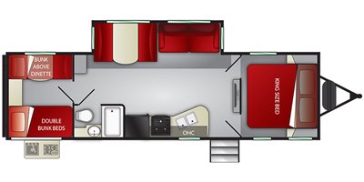 2019 Cruiser RV Radiance Ultra Lite R-28QD floorplan