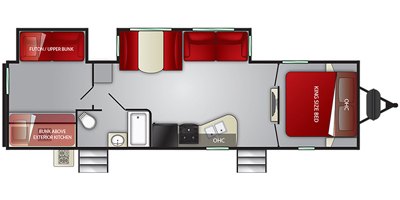 2019 Cruiser RV Radiance Ultra Lite R-30DS floorplan