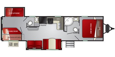 2019 Cruiser RV Radiance Ultra Lite R-32BH floorplan