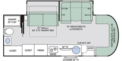 2019 Thor Motor Coach Citation Sprinter 24MB floorplan