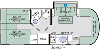 2019 Thor Motor Coach Synergy Sprinter 24ST floorplan