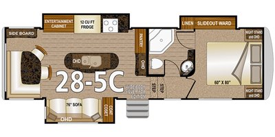 2019 Northwood Arctic Silver Fox Edition 28-5C floorplan