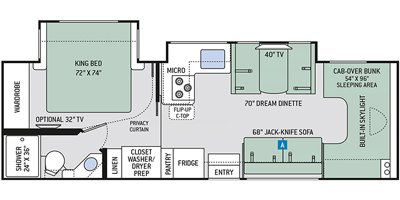 2019 Thor Motor Coach Quantum KW29 floorplan