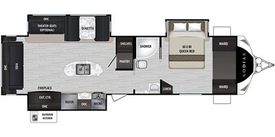 2019 Dutchmen Kodiak Ultimate 3211RLSL floorplan