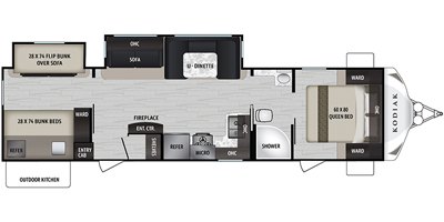 2019 Dutchmen Kodiak Ultra-Lite 332BHSL floorplan