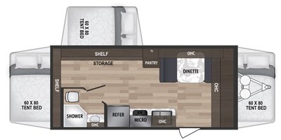 2019 Dutchmen Kodiak Ultra-Lite 179E CUB floorplan