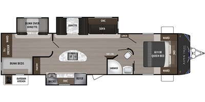 2019 Dutchmen Aspen Trail 3100BHS floorplan