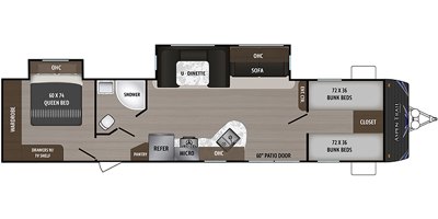 2019 Dutchmen Aspen Trail 3650BHDS floorplan