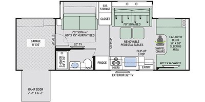 2019 Thor Motor Coach Outlaw 29S floorplan