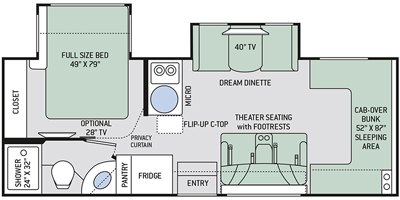 2019 Thor Motor Coach Chateau Sprinter 24DS floorplan