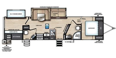 2019 Forest River Vibe 32BH floorplan