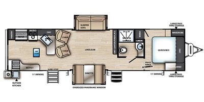 2019 Forest River Vibe 33RK floorplan