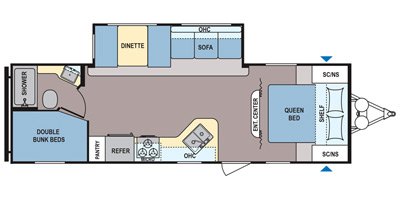 2019 Dutchmen Coleman Lantern 262BH floorplan