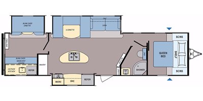 2019 Dutchmen Coleman Lantern Western Edition 337BH floorplan
