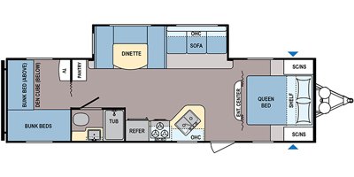 2019 Dutchmen Coleman Lantern Western Edition 295QBWE floorplan