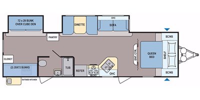 2019 Dutchmen Coleman Light 3015BH floorplan