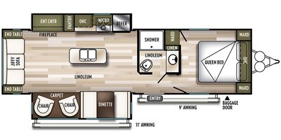 2019 Forest River Wildwood 27RE floorplan