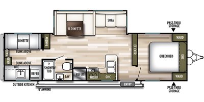 2019 Forest River Wildwood 30KQBSS floorplan