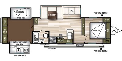 2019 Forest River Wildwood 31KQBTS floorplan