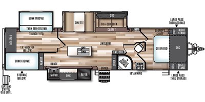 2019 Forest River Wildwood Heritage Glen LTZ 300BH floorplan