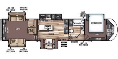 2019 Forest River Wildwood Heritage Glen LTZ 372RD floorplan