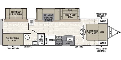 2019 Coachmen Freedom Express Deep Slide 310BHDS floorplan