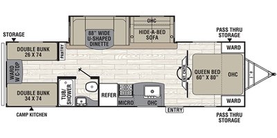 2019 Coachmen Freedom Express Deep Slide 292BHDS floorplan