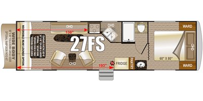 2019 Northwood Desert Fox 27FS floorplan