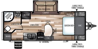 2019 Forest River Salem Hemisphere Hyper Lyte 23RBHL floorplan