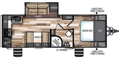 2019 Forest River Wildwood Heritage Glen Hyper Lyte 24RKHL floorplan