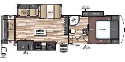 2019 Forest River Wildwood Heritage Glen Hyper Lyte 29RLSHL floorplan