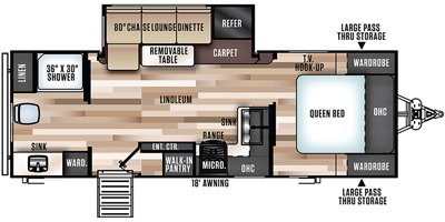 2019 Forest River Wildwood Heritage Glen Hyper Lyte 22RBHL floorplan