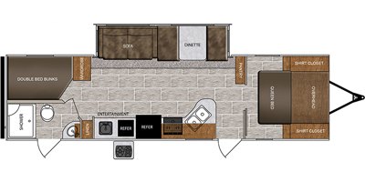 2019 Forest River Wildcat 282KBD floorplan