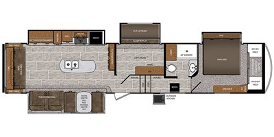 2019 Forest River Wildcat 384MB floorplan