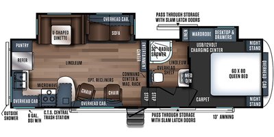 2019 Forest River Wildcat Maxx 285RKX floorplan