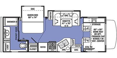 2019 Forest River Sunseeker 2440DS floorplan