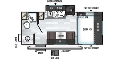 2019 Forest River Flagstaff E-Pro E19QB floorplan